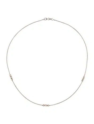 Pre-owned Necklace 14k Diamond Station , 17" In Multi