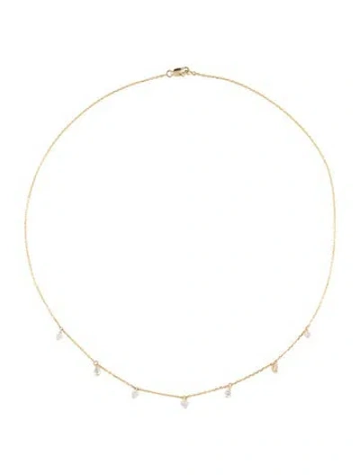 Pre-owned Necklace 14k Diamond Station , 17" In Multi
