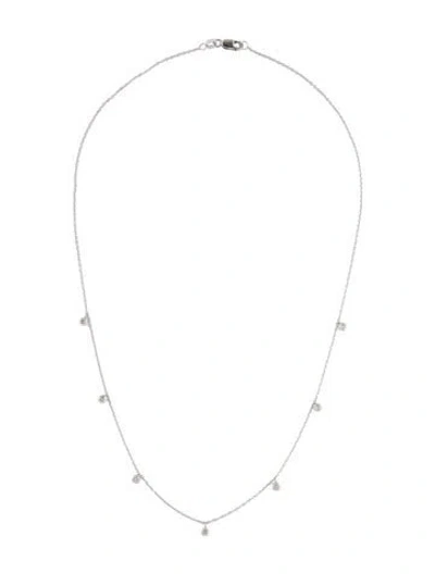 Pre-owned Necklace 14k Diamond Station , 17" In Multi