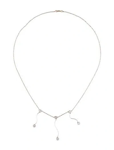 Pre-owned Necklace 14k Diamond Station , 17.5" In Multi