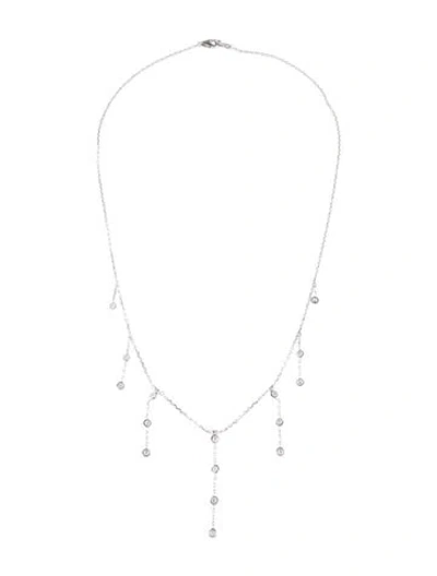 Pre-owned Necklace 14k Diamond Station , 17.75" In Multi