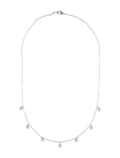 Pre-owned Necklace 14k Diamond Station , 18", 18" In Multi