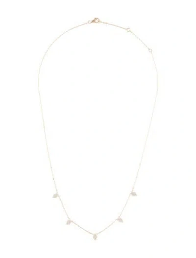 Pre-owned Necklace 14k Diamond Station , 18" In Multi