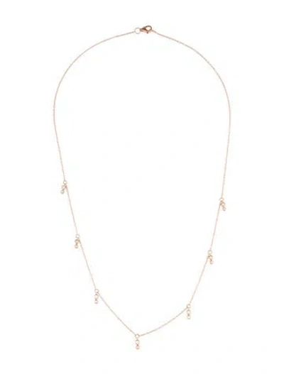Pre-owned Necklace 14k Diamond Station , 18" In Multi