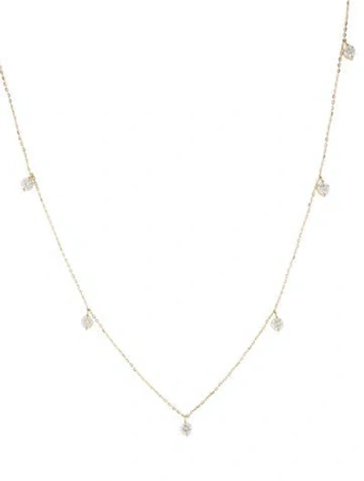 Pre-owned Necklace 14k Diamond Station , 18" In Multi