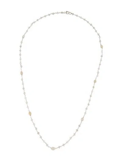 Pre-owned Necklace 14k Diamond Station , 18" In Multi