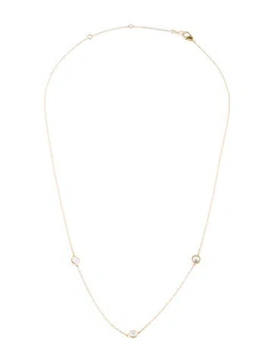 Pre-owned Necklace 14k Diamond Station , 18" In Multi