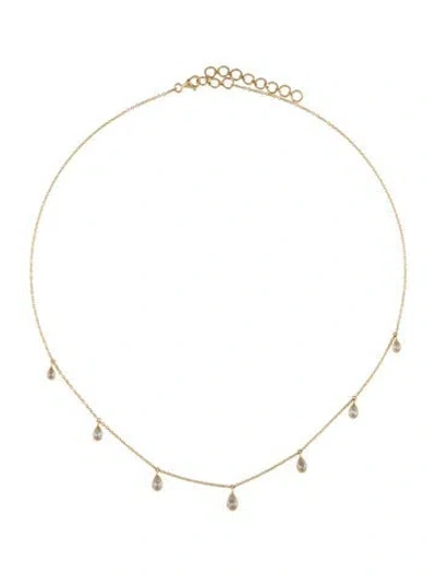 Pre-owned Necklace 14k Diamond Station , 18" In Multi