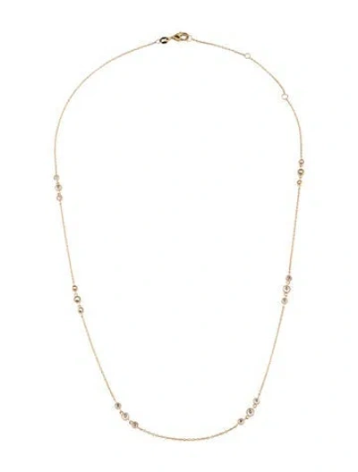 Pre-owned Necklace 14k Diamond Station , 18" In Multi