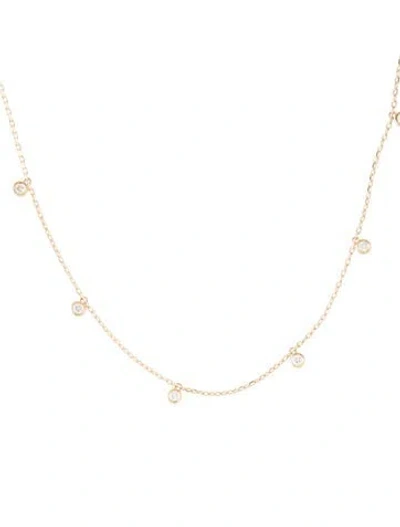 Pre-owned Necklace 14k Diamond Station , 18" In Multi