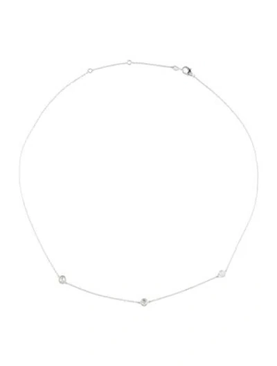 Pre-owned Necklace 14k Diamond Station , 18" In Multi