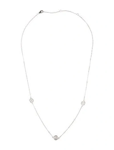 Pre-owned Necklace 14k Diamond Station , 18" In Multi
