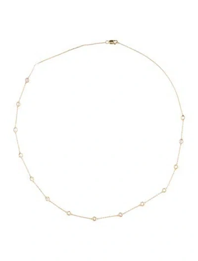 Pre-owned Necklace 14k Diamond Station , 18" In Multi