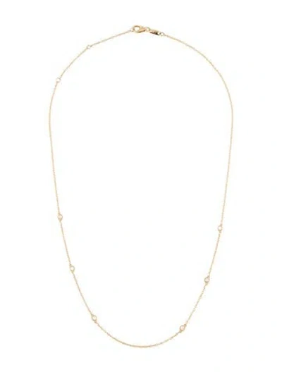 Pre-owned Necklace 14k Diamond Station , 18" In Multi