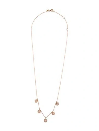 Pre-owned Necklace 14k Diamond Station , 18" In Multi