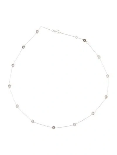 Pre-owned Necklace 14k Diamond Station , 18.25" In Multi