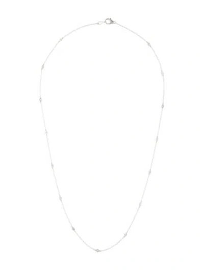 Pre-owned Necklace 14k Diamond Station , 18.25" In Multi