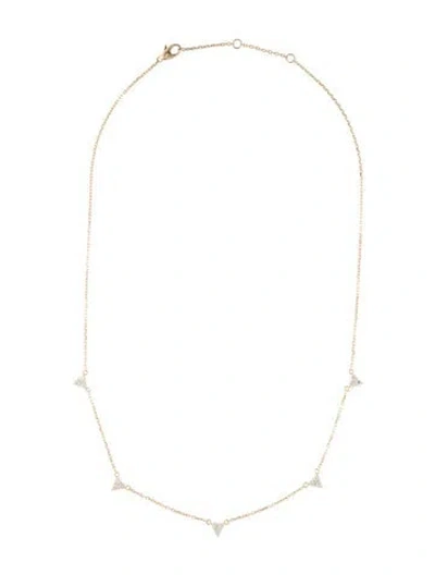 Pre-owned Necklace 14k Diamond Station , 18.5" In Multi