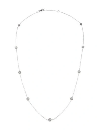 Pre-owned Necklace 14k Diamond Station , 18.5" In Multi