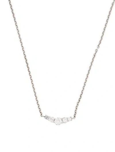 Pre-owned Necklace 14k Diamond Station , 18.5" In Multi