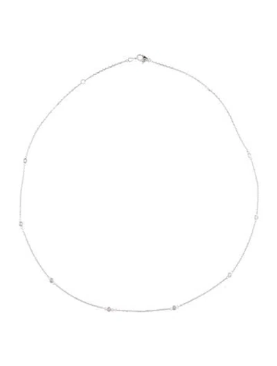 Pre-owned Necklace 14k Diamond Station , 19.75" In Multi