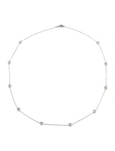 Pre-owned Necklace 14k Diamond Station , 20" In Multi