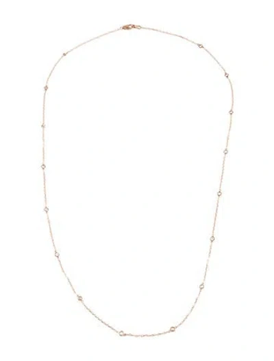 Pre-owned Necklace 14k Diamond Station , 24" In Multi