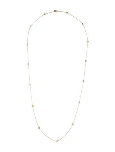 Pre-owned Necklace 14k Diamond Station , 26.25" In Multi