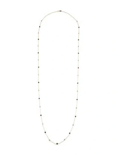 Pre-owned Necklace 14k Diamond Station , 36" In Multi