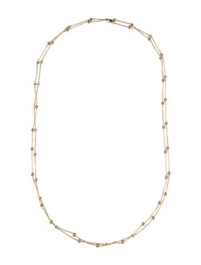 Pre-owned Necklace 14k Diamond Station , 50" In Multi