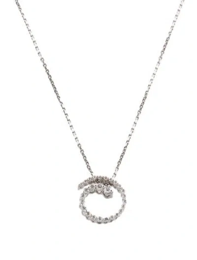 Pre-owned Necklace 14k Diamond Swirl Pendant , 18" In Multi
