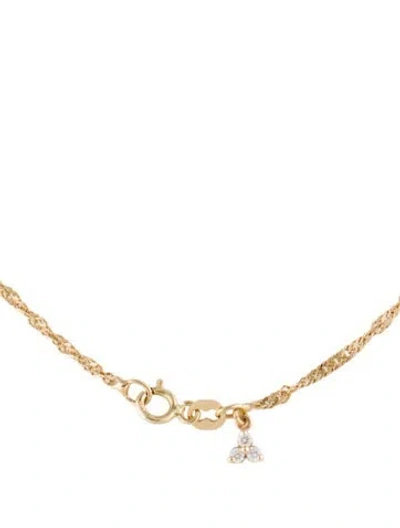 Pre-owned Necklace 14k Diamond Tag On Singapore Chain , 18" In Multi