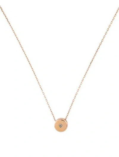 Pre-owned Necklace 14k Diamond Thick Disc Pendant , 17" In Multi