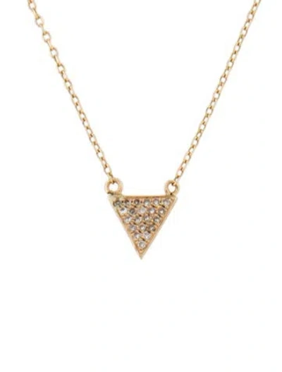 Pre-owned Necklace 14k Diamond Triangle Pendant , 16.75" In Multi