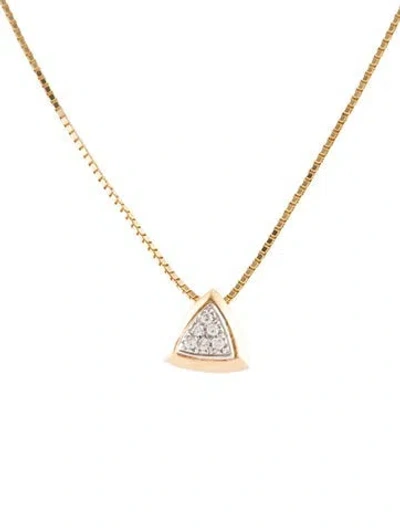 Pre-owned Necklace 14k Diamond Triangle Pendant , 17.75" In Multi