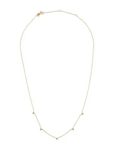 Pre-owned Necklace 14k Diamond Triangle Station , 18" In Multi