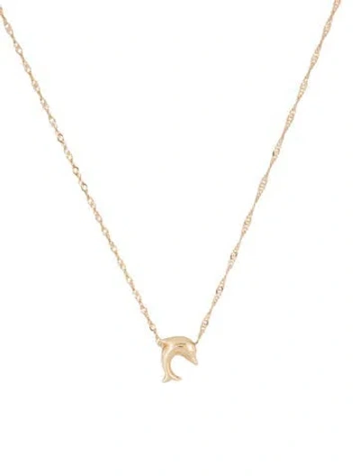 Pre-owned Necklace 14k Dolphin Station , 16.75" In Multi