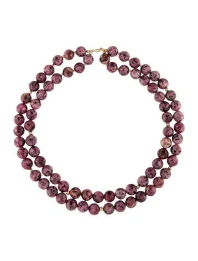 Pre-owned Necklace 14k Double Strand Bead , 18" In Multi