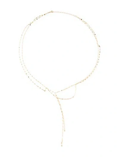 Pre-owned Necklace 14k Double Strand Lavalier , 20" In Multi