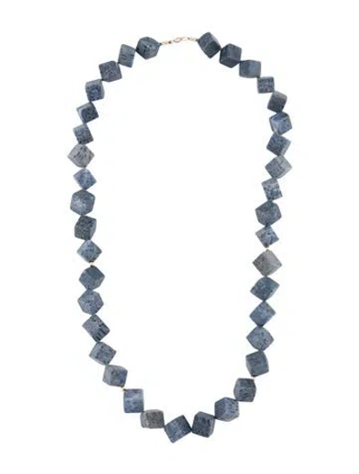 Pre-owned Necklace 14k Dyed Coral Cube Bead , 23" In Multi