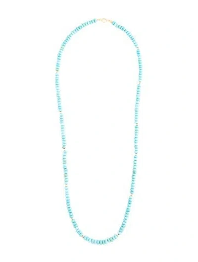 Pre-owned Necklace 14k Dyed Howlite Bead Strand , 18" In Multi