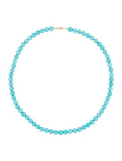 Pre-owned Necklace 14k Dyed Magnesite Bead Strand , 16" In Multi