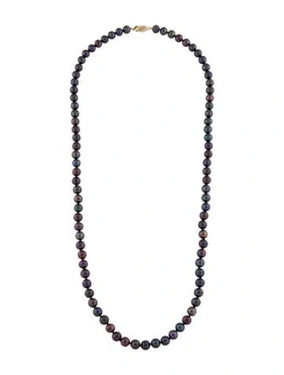 Pre-owned Necklace 14k Dyed Pearl Bead , 24" In Multi
