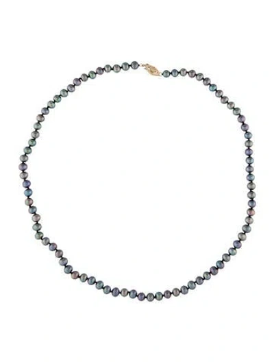 Pre-owned Necklace 14k Dyed Pearl , 17.5" In Multi