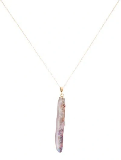 Pre-owned Necklace 14k Dyed Pearl Pendant , 18" In Multi