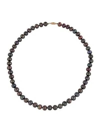 Pre-owned Necklace 14k Dyed Pearl Strand, 18" In Multi