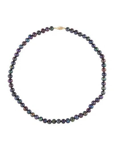 Pre-owned Necklace 14k Dyed Pearl Strand , 17.75" In Multi