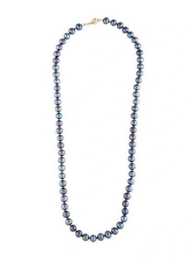 Pre-owned Necklace 14k Dyed Pearl Strand S, 18" In Multi
