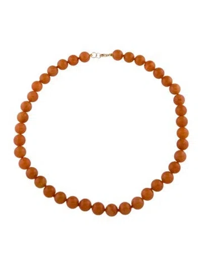 Pre-owned Necklace 14k Dyed Quartzite Bead , 18" In Multi