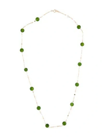 Pre-owned Necklace 14k Dyed Quartzite Station Bead Strand , 18" In Multi